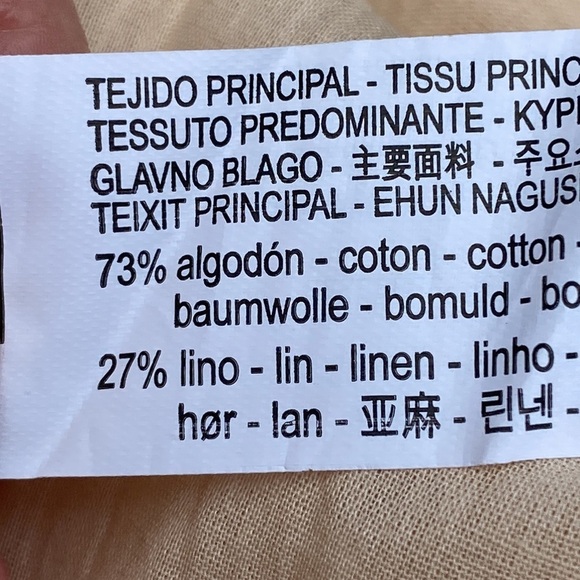 NWT. Zara Beige-Pink/Peach Linen Blend Embroidered Midi Dress. Size M. - Picture 11 of 12